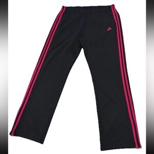 Adidas Y2K 2010 Climalite Loose Leg track pants Grey pink Strips Woman’s SZ.M